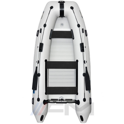 OMEGA - Надуваема моторна лодка с алуминиев под и надуваем кил 360 KU Evolution ALF RT PT светло сива